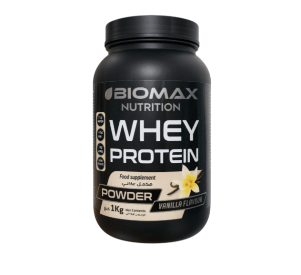 WHEY PROTEINE BIOMAX NUTRITION 1KG GOUT VANILLE