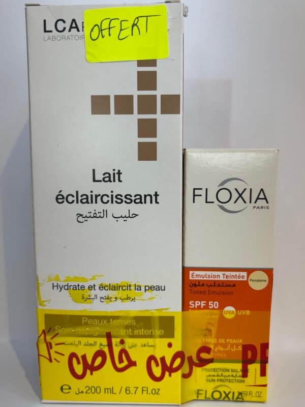 Pack Floxia émulsion Teinté SPF50 + LCA Lait éclaircissant OFFERT
