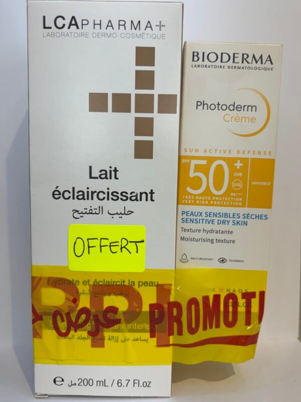 Pack Bioderma Photoderm spf50 + LCA Lait éclaircissant OFFERT