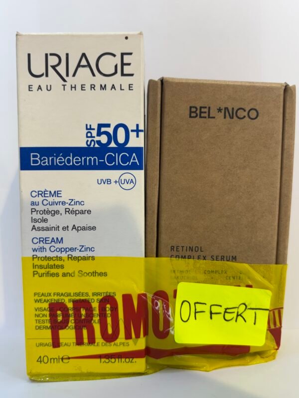 Pack Uriage Bariéderm cica SPF50 + BEL*NCO sérum retinol OFFERT