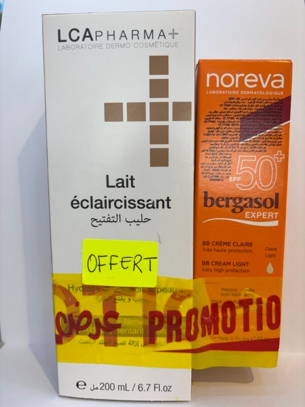 Pack Noreva bergasol expert bb creme light SPF50 + LCA Lait éclaircissant OFFERT